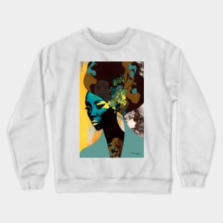 Woman with flowers in her hair. Crewneck Sweatshirt